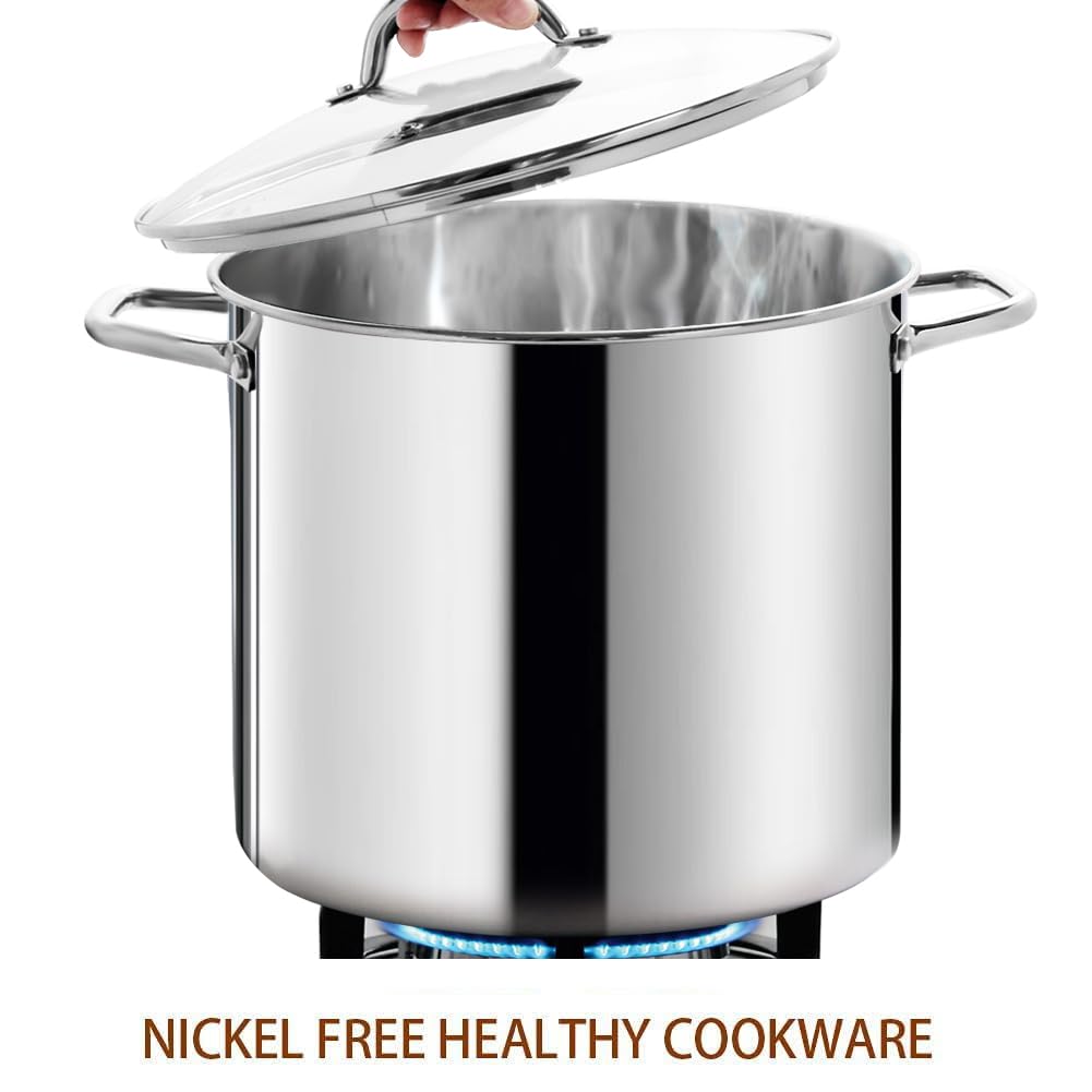 24 Quart Stainless Steel Stockpot with Lid H374137