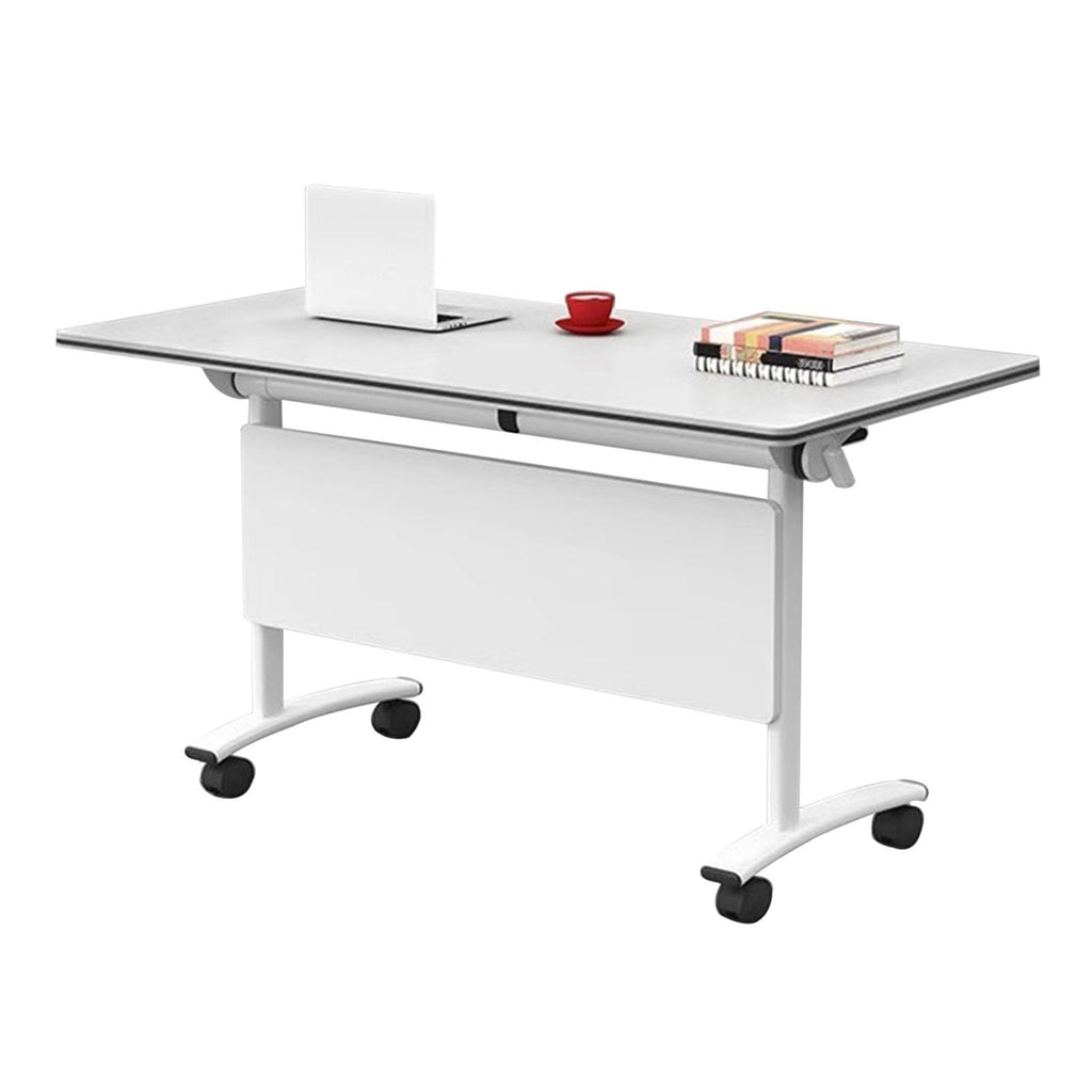 Folding Portable Conference Room Table with Metal Frame and Wheels O237
