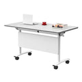Folding Portable Conference Room Table with Metal Frame and Wheels O237