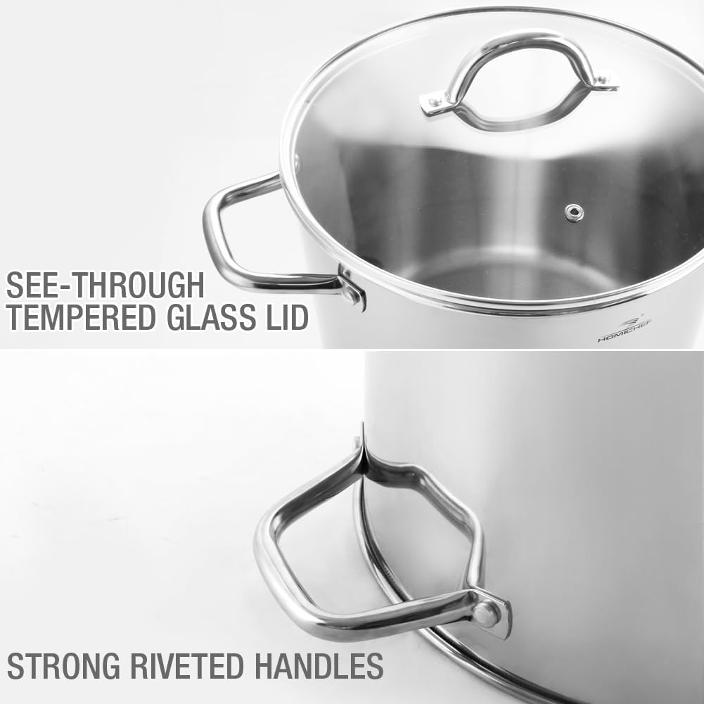 24 Quart Stainless Steel Stockpot with Lid H374137