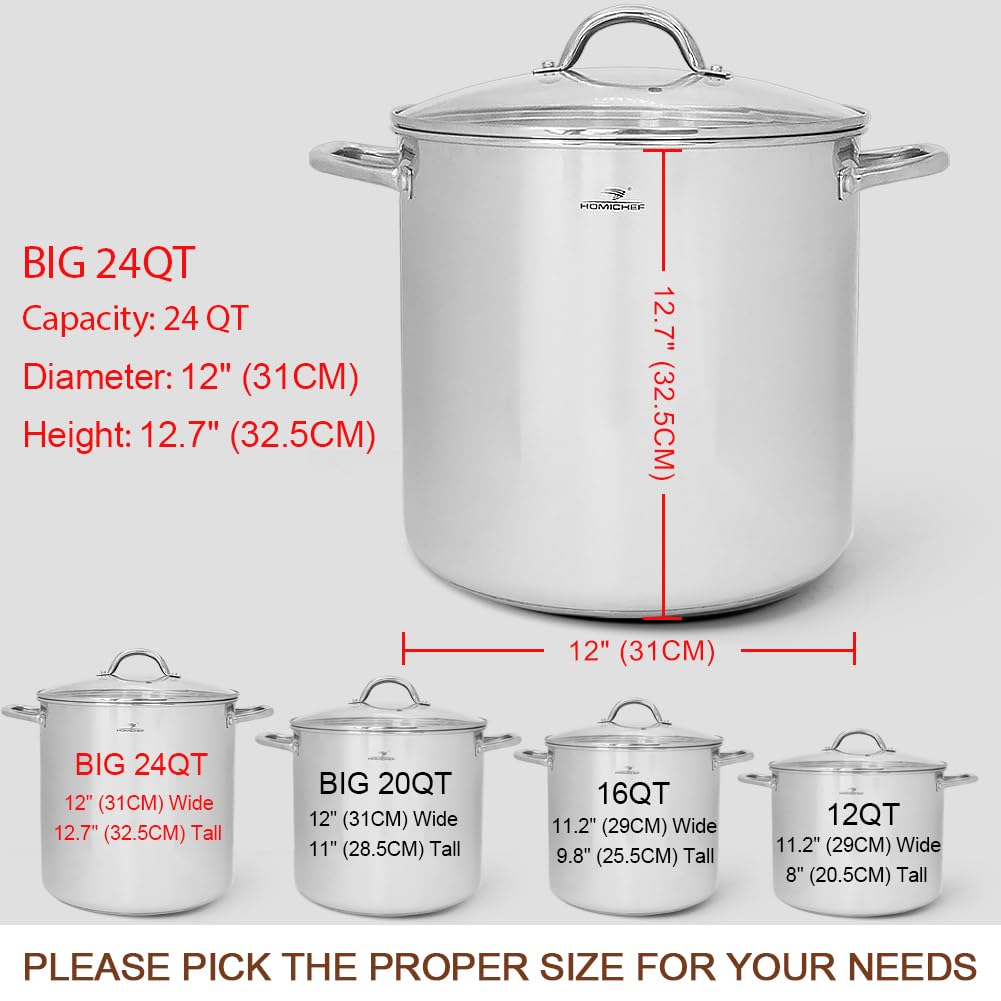 24 Quart Stainless Steel Stockpot with Lid H374137