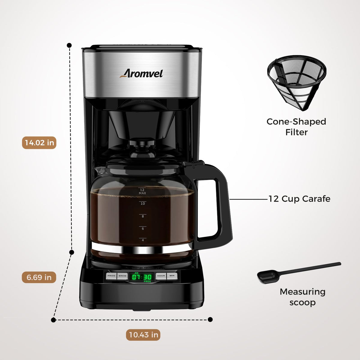 12 Cup Coffee Maker with LED Display Y348543