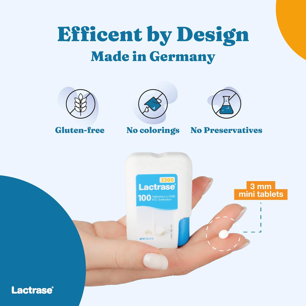 Lactrase Tablet Dispenser 3,300 FCC Lactase Units 100 Pills X438