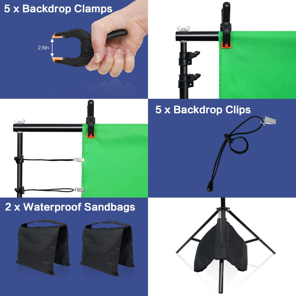 Adjustable Photo Backdrop Stand Kit with Carry Bag L420