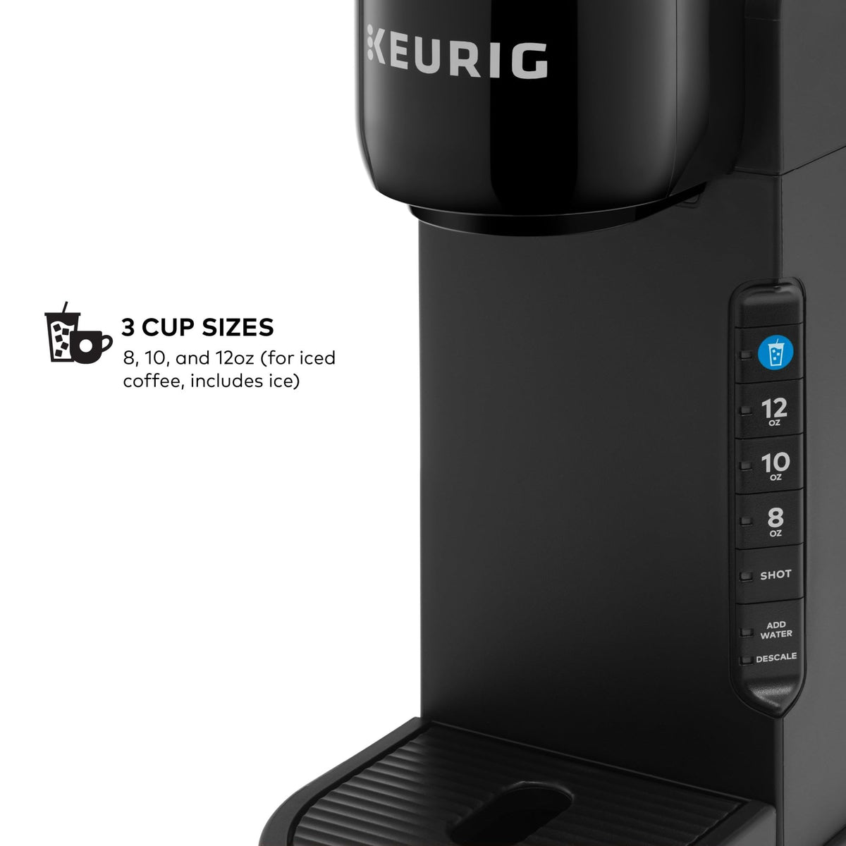Single Serve Coffee Maker and Frother, 3 Brew Sizes, Black N638161