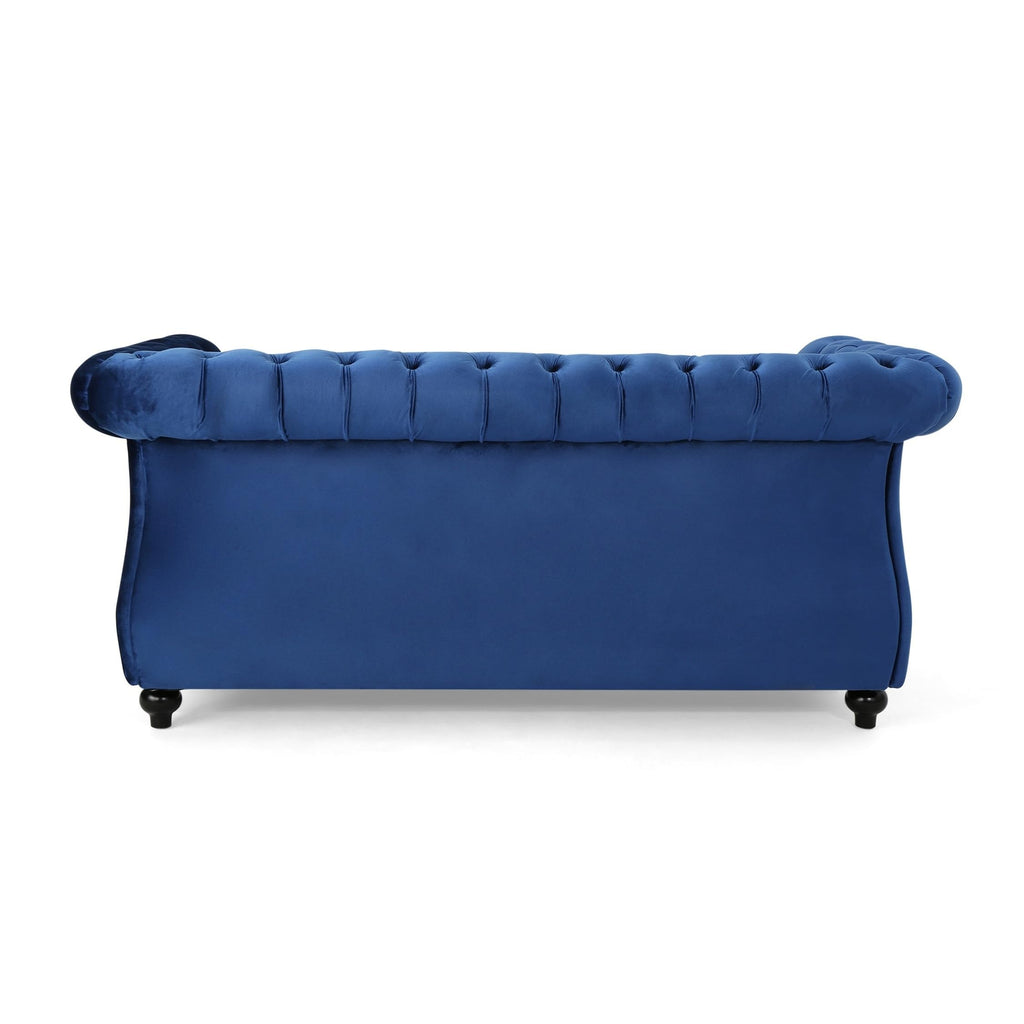Navy Blue Velvet Loveseat Sofa K175548
