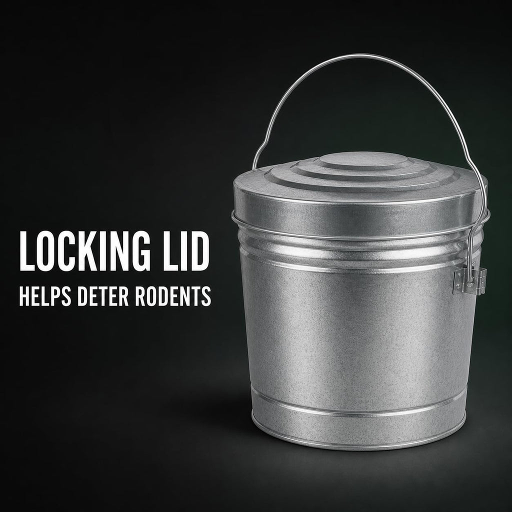 6 Gal Galvanized Steel Storage Can with Locking Lid A57322