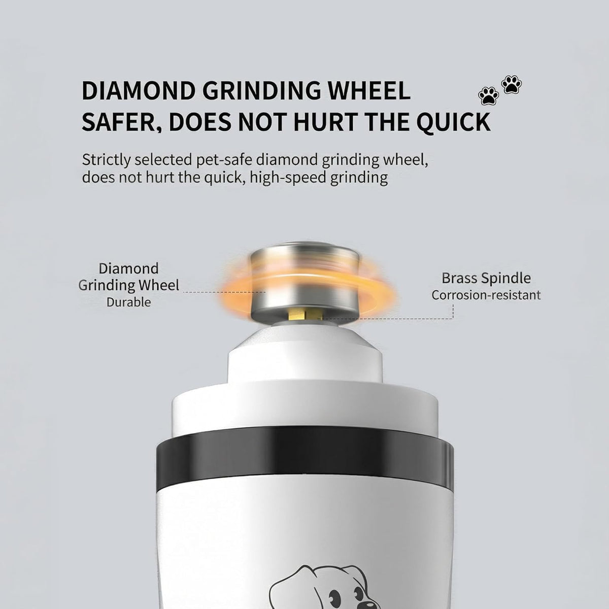 Electric Pet Nail Trimmer with LED Light 3-Speed D512216