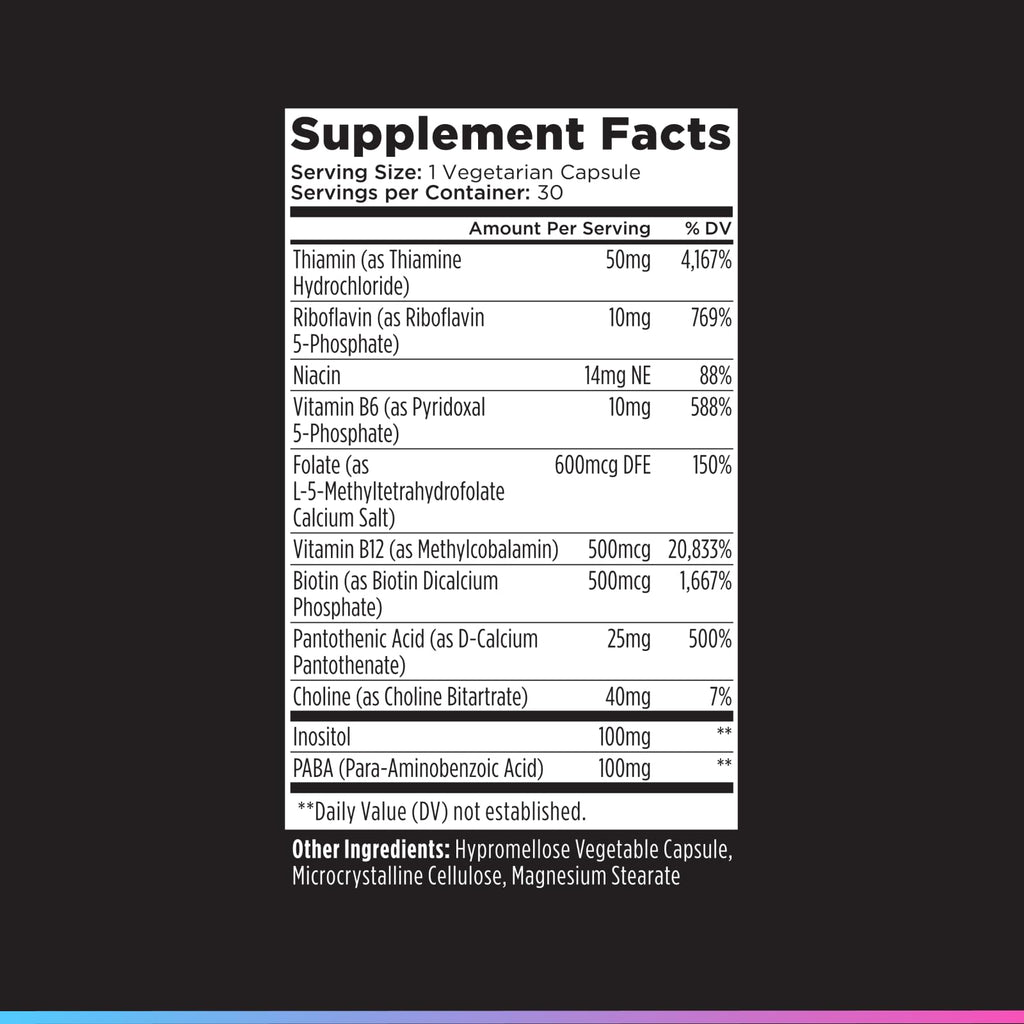 Vitamin B Complex Supplement 30 Capsules E140312