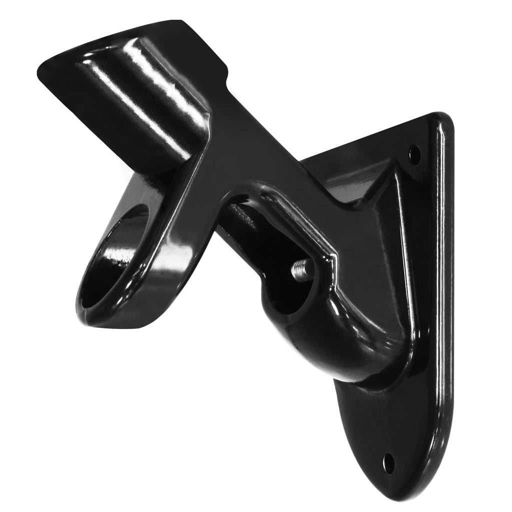 Two-Position Flag Pole Holder Mounting Bracket Aluminum 1" Inner Diameter Black Y909744
