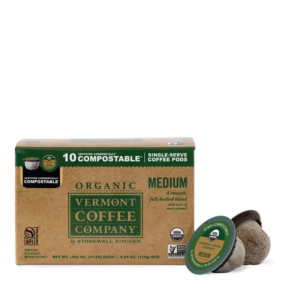 Organic Medium Roast Compostable Coffee Pods, 10CT W170140