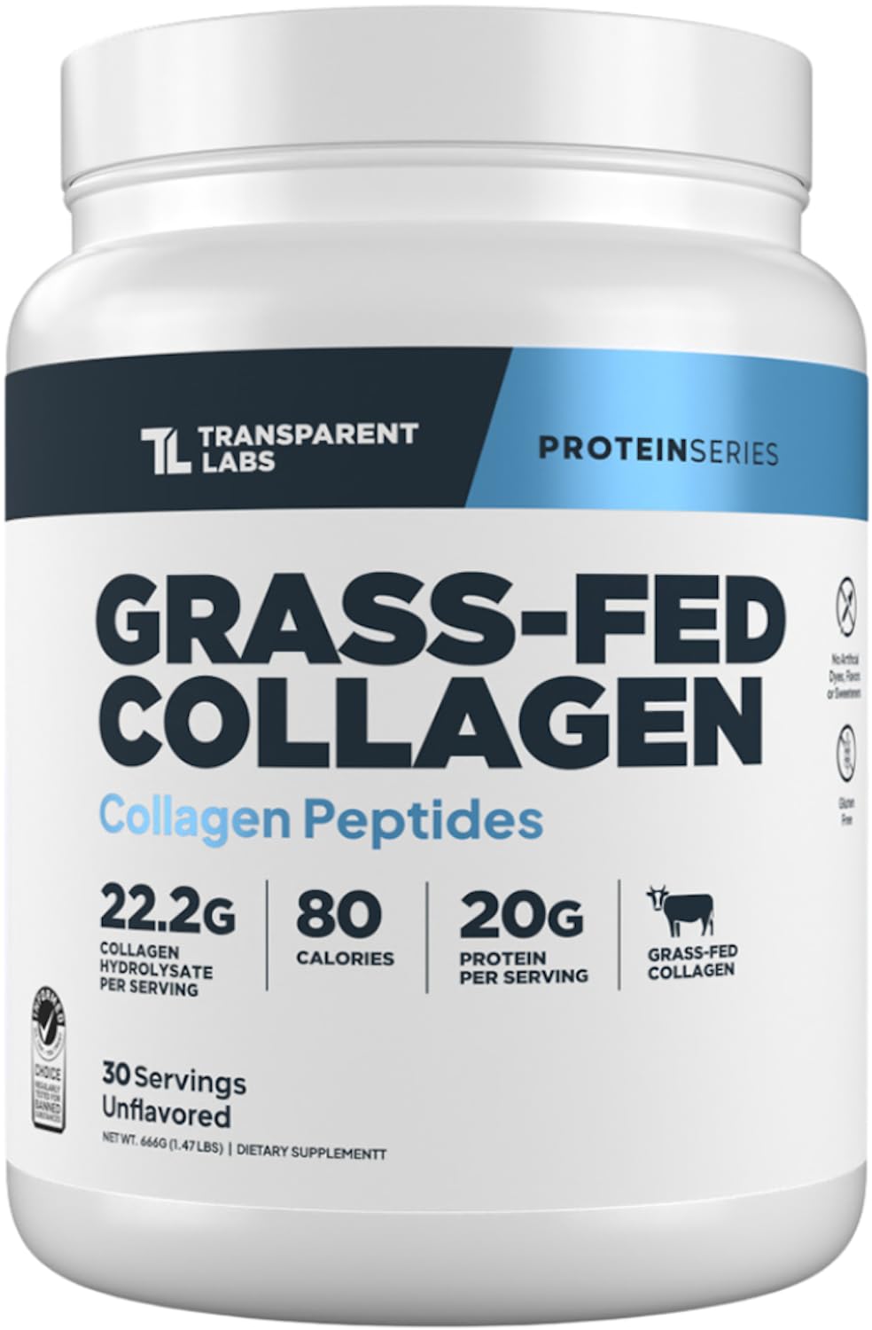 Grass-Fed Collagen Peptides, 30 Servings, Unflavored L3229