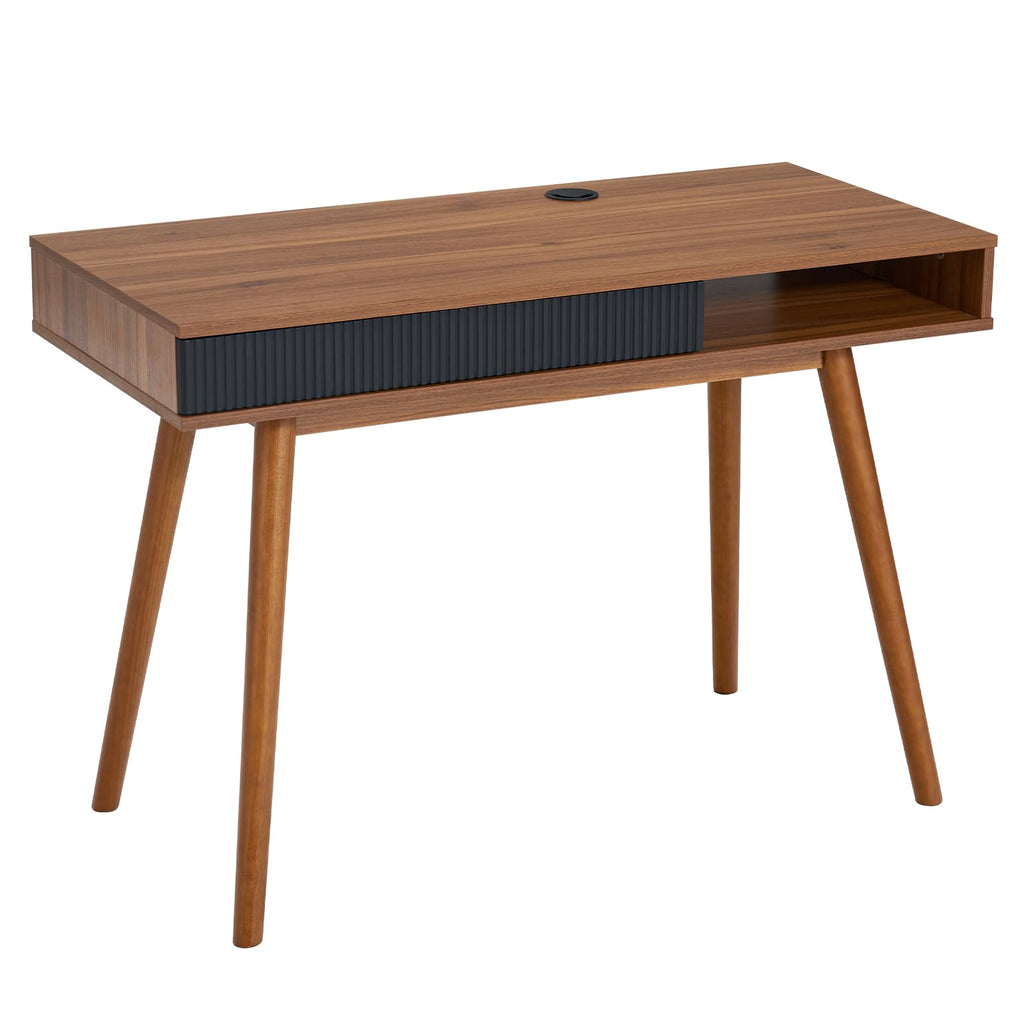 Walnut Wood Desk with Drawer U4338