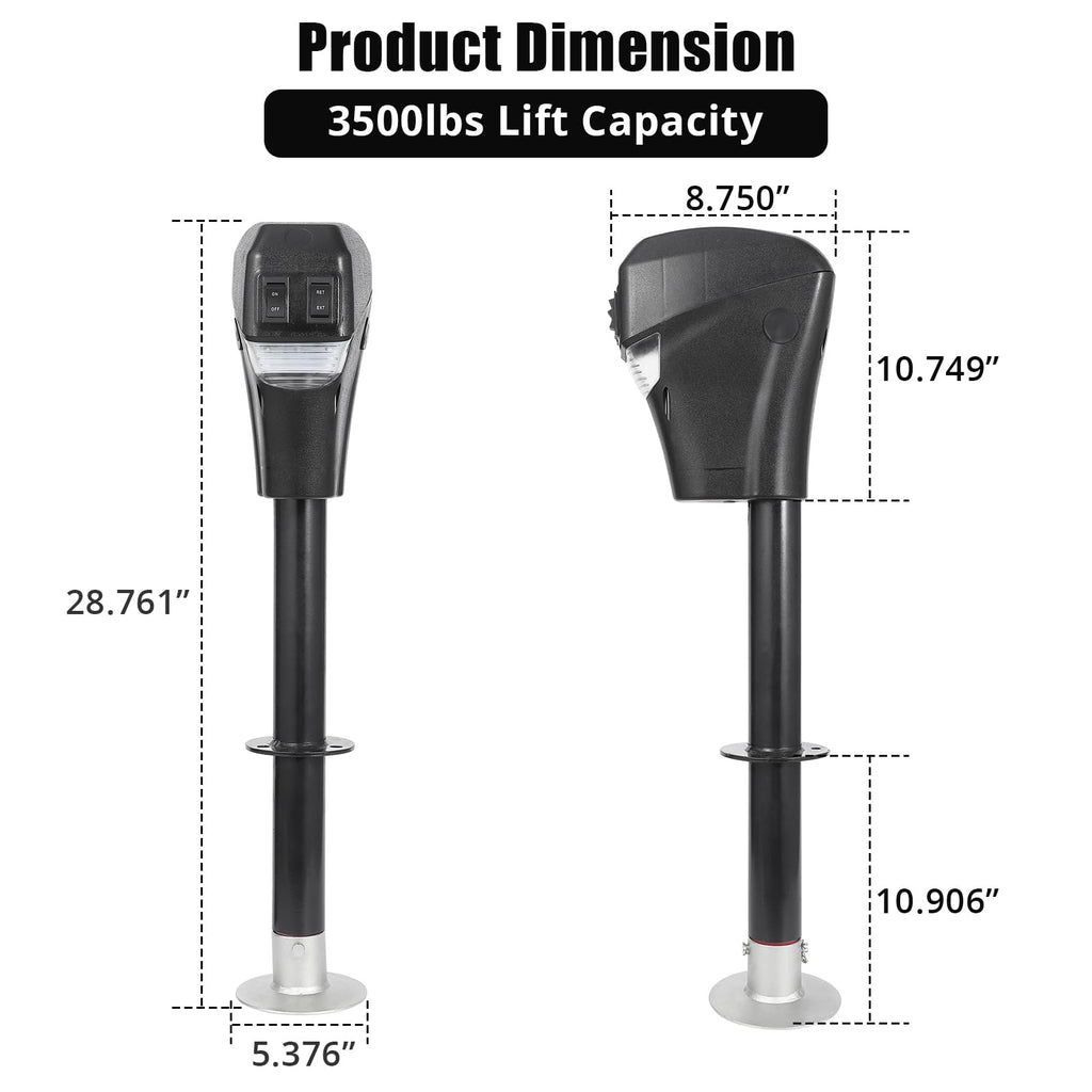 Electric Trailer A-Frame Tongue Jack 3,500 Lbs 18-Inch Stroke 12V DC F183214
