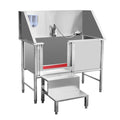 47 Inch Stainless Steel Dog Grooming Tub with Walk-in Stairs T77505