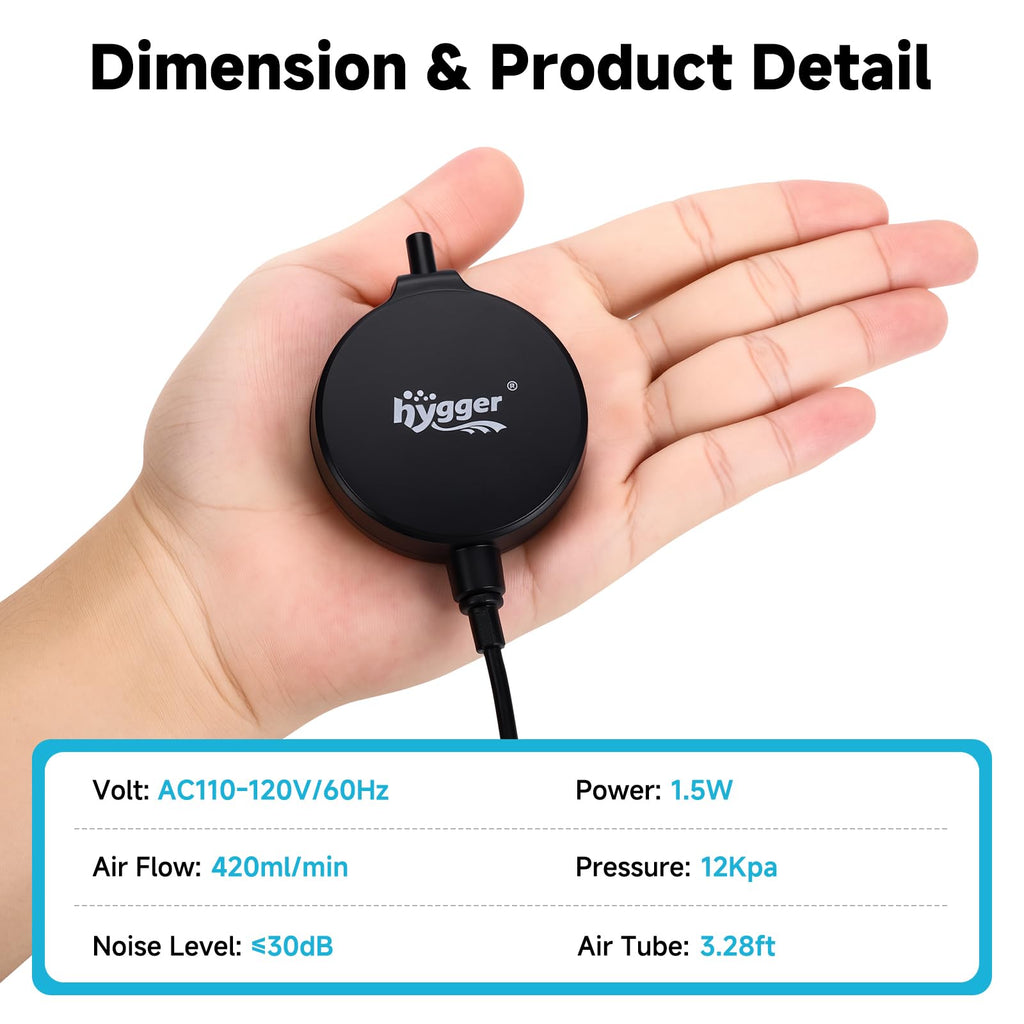 1.5 Watt Mini Aquarium Air Pump with Air Stone Tubing B634