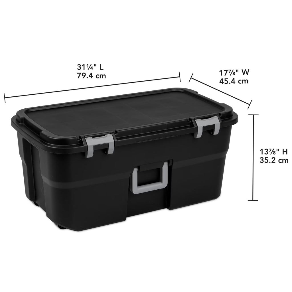 Storage Chest 22 Gal Heavy Duty Lockable Trunk with Wheels N32678