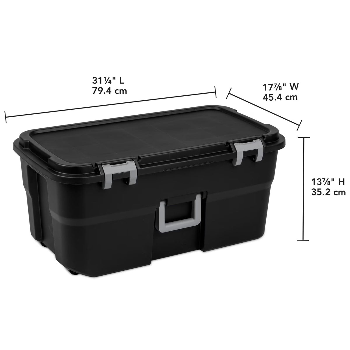 Storage Chest 22 Gal Heavy Duty Lockable Trunk with Wheels N32678