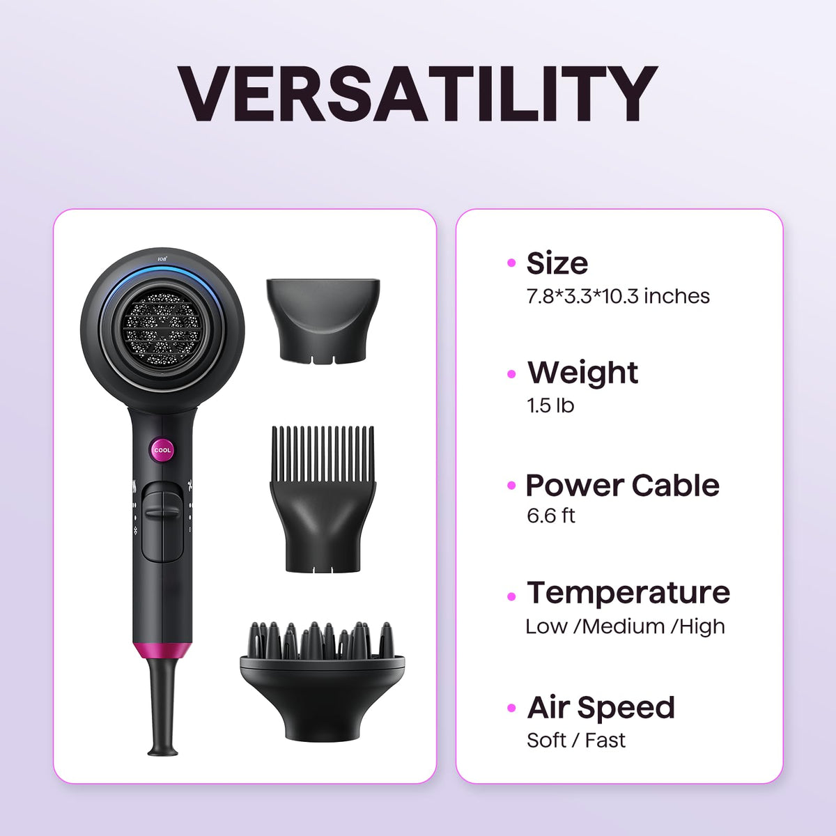 Ionic Hair Dryer with Diffuser F5286