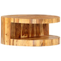 Sheesham Wood Round Coffee Table with Storage Shelf H5430