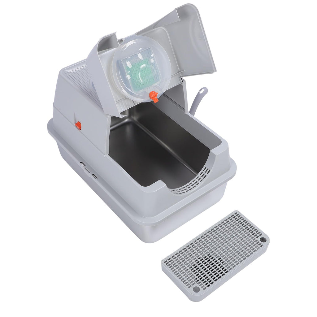 Enclosed Stainless Steel Extra Large Cat Litter Box G879558