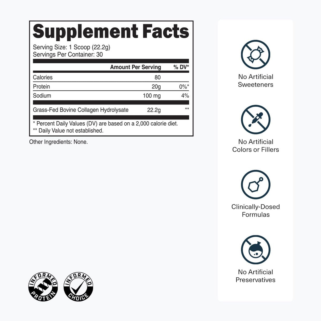 Grass-Fed Collagen Peptides, 30 Servings, Unflavored L3229
