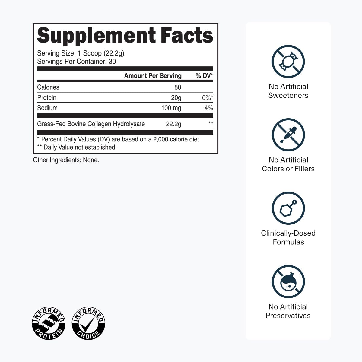 Grass-Fed Collagen Peptides, 30 Servings, Unflavored L3229