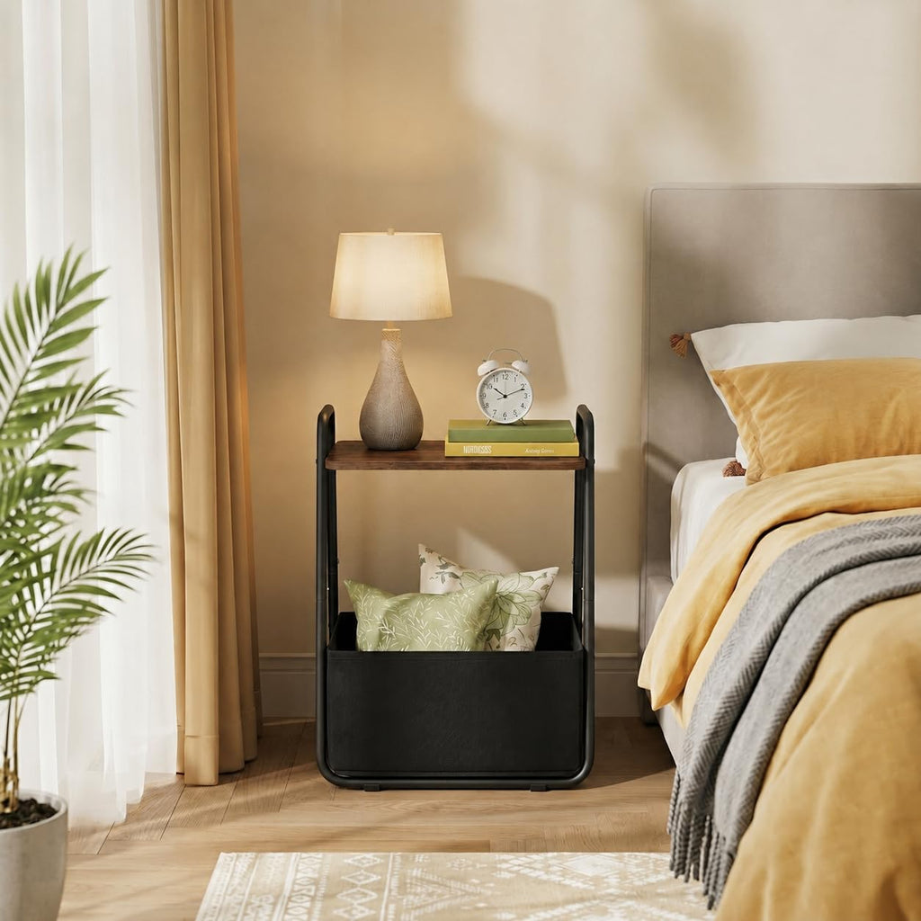 Small Storage Side Table with Metal Frame D37403