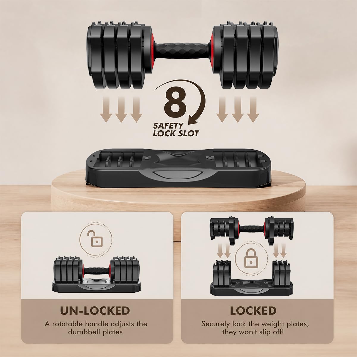 25 lb Adjustable Dumbbell Set U493