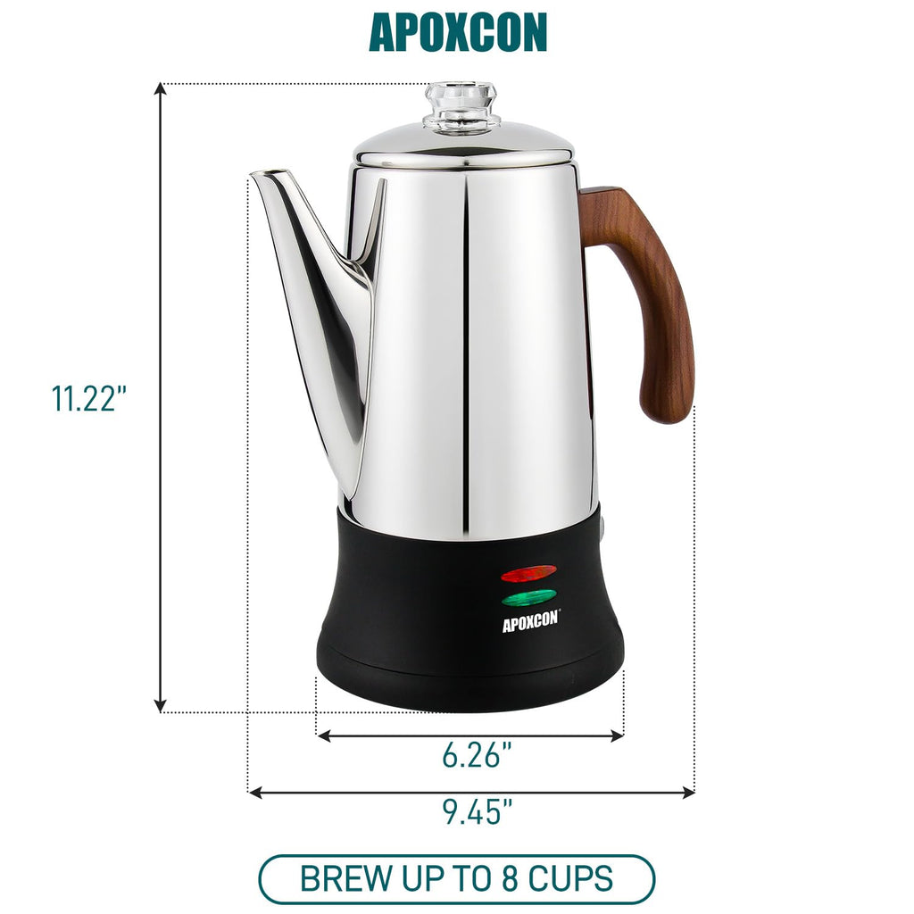 Electric Stainless Steel Coffee Percolator 8 Cup Z786
