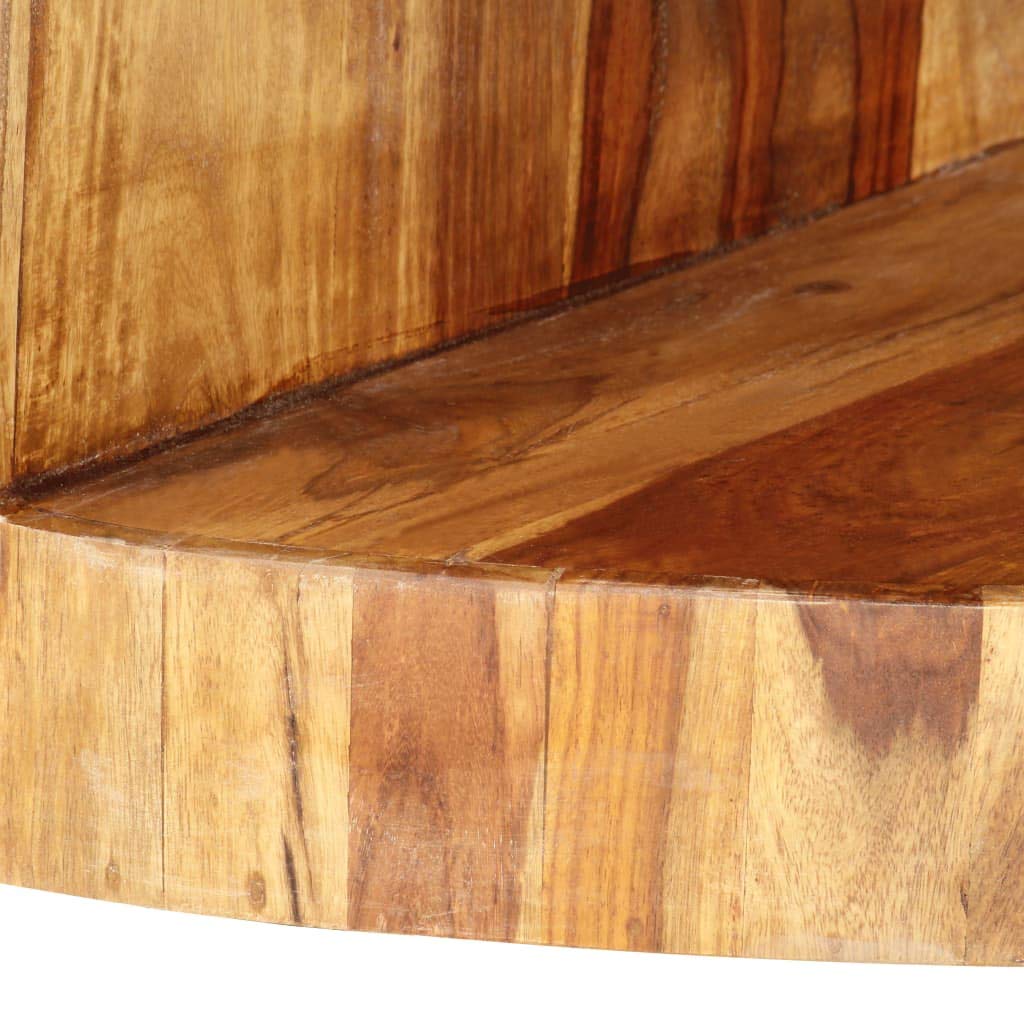 Sheesham Wood Round Coffee Table with Storage Shelf H5430