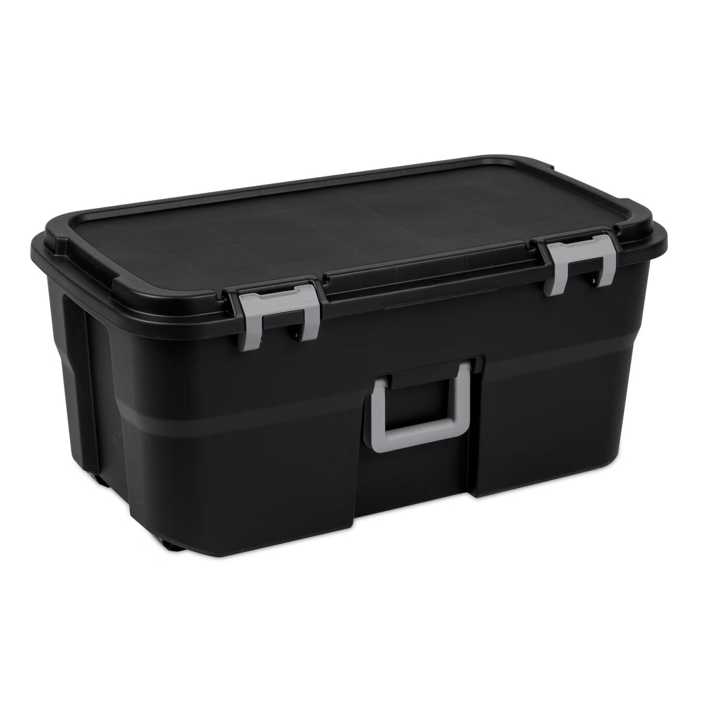 Storage Chest 22 Gal Heavy Duty Lockable Trunk with Wheels N32678