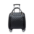 Leather Expandable Spinner Underseat Carry On Luggage M38023