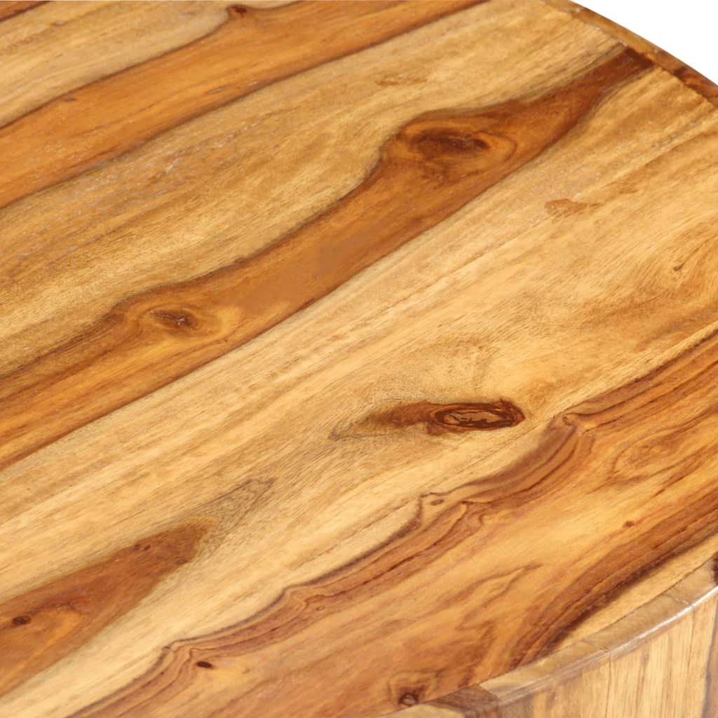 Sheesham Wood Round Coffee Table with Storage Shelf H5430