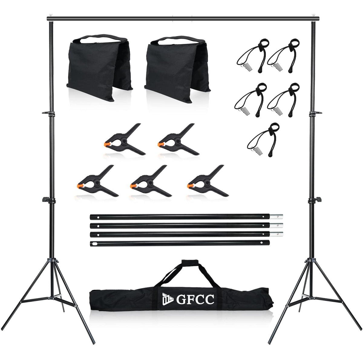 Adjustable Photo Backdrop Stand Kit with Carry Bag L420