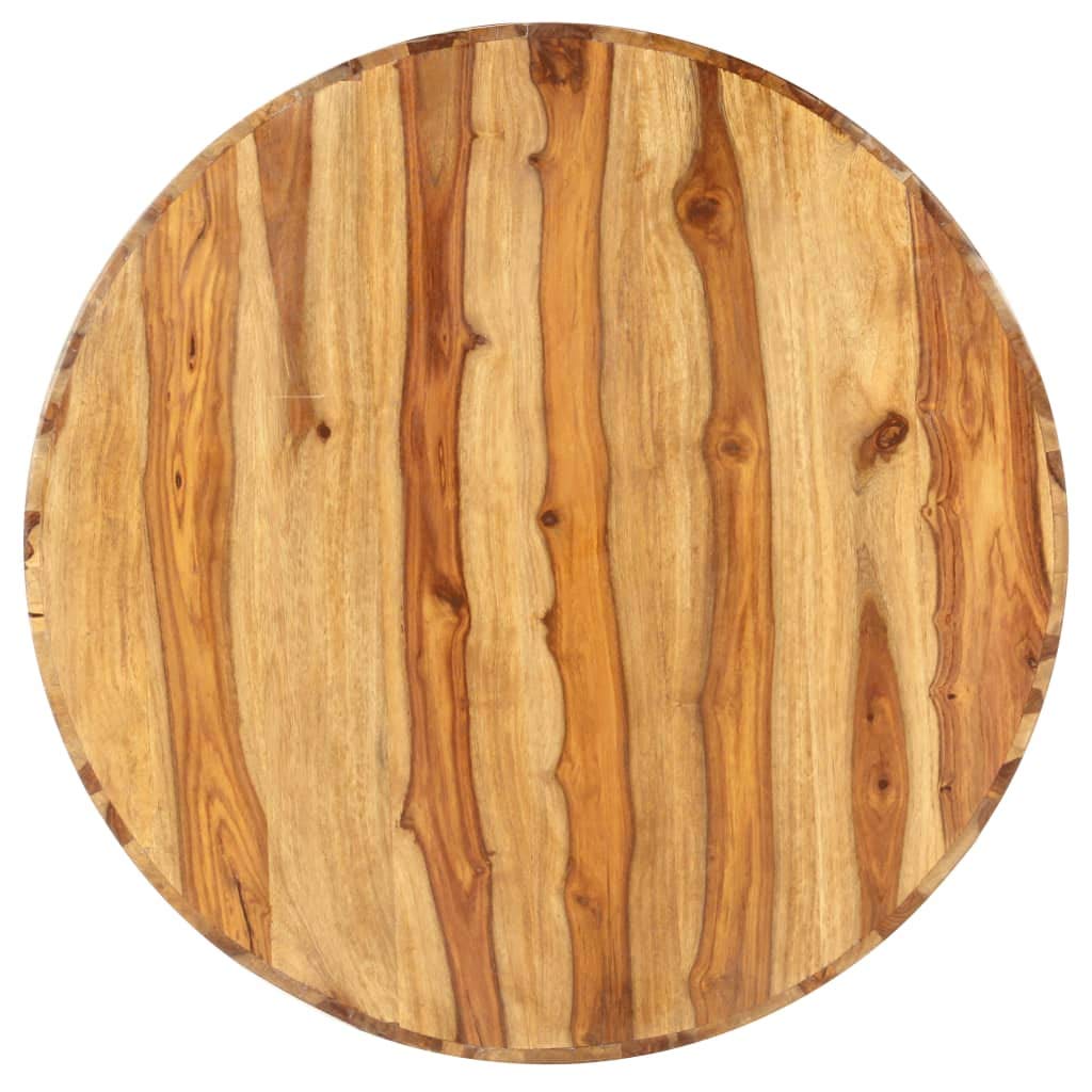 Sheesham Wood Round Coffee Table with Storage Shelf H5430