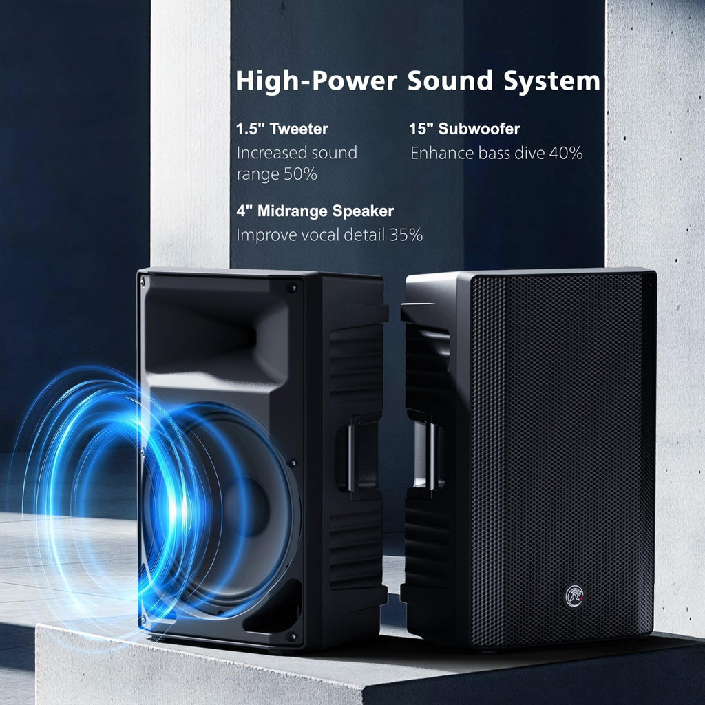 Dual 15" 2000W PA System with 2 Mic Inputs N64101