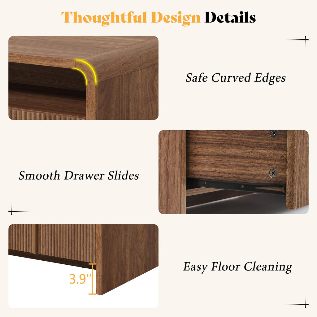 Fluted Coffee Table with Storage X50174