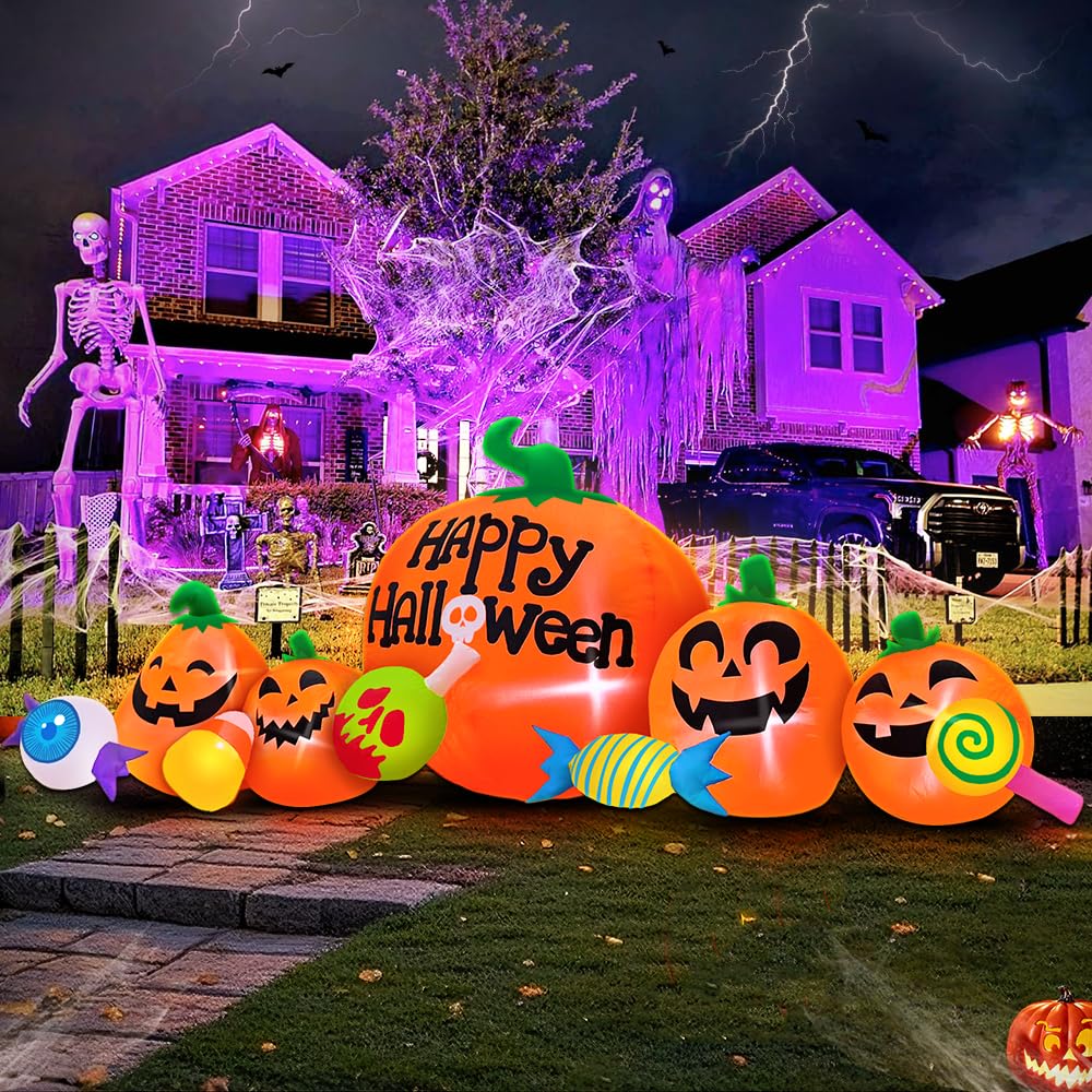 8FT Inflatable Pumpkin Outdoor Decoration with LED W6974