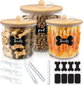3 Pack Airtight Dog Food Storage Container with Bamboo Lids N640