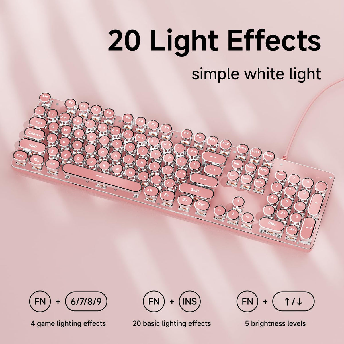 Wired Mechanical Keyboard with White Backlit P3252