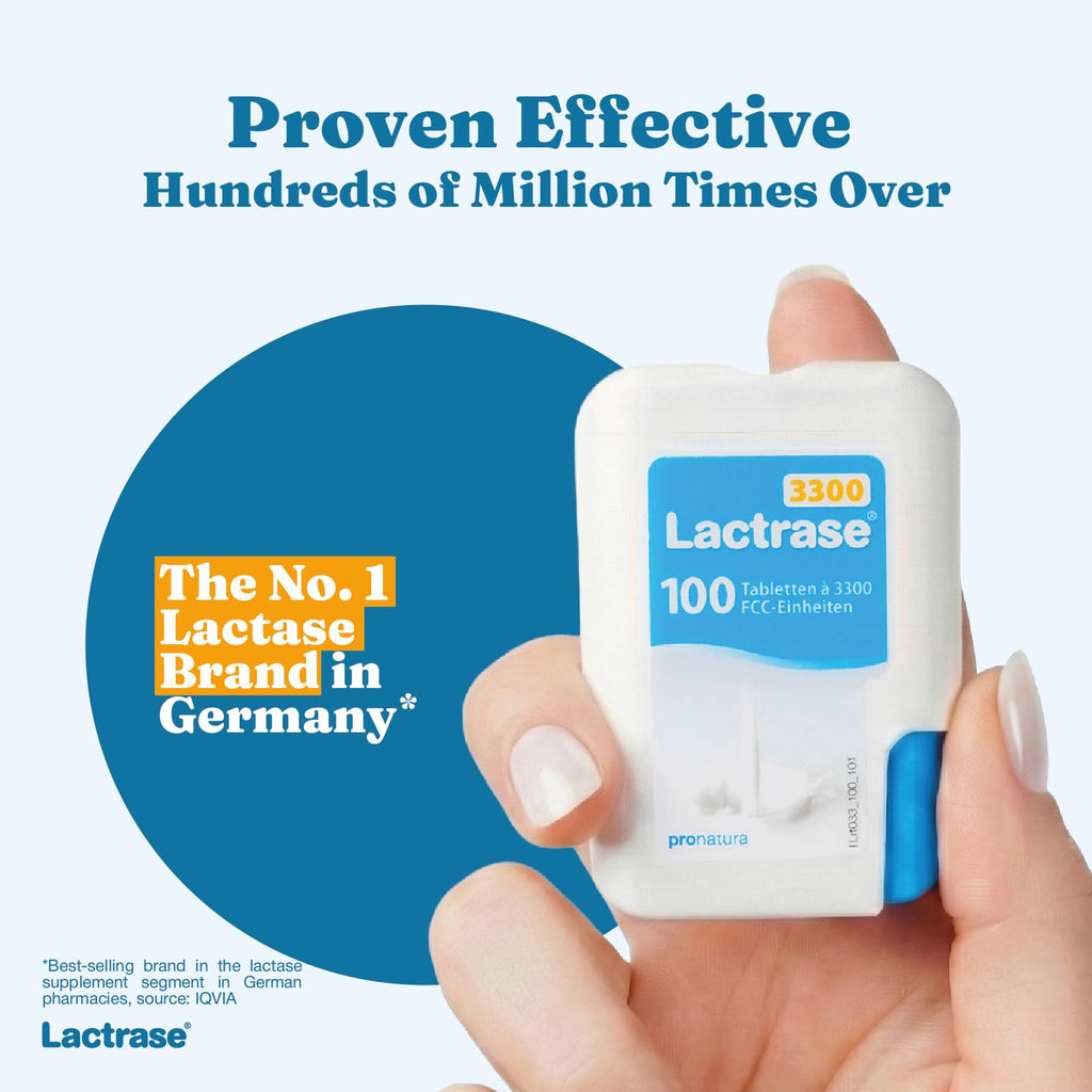 Lactrase Tablet Dispenser 3,300 FCC Lactase Units 100 Pills X438