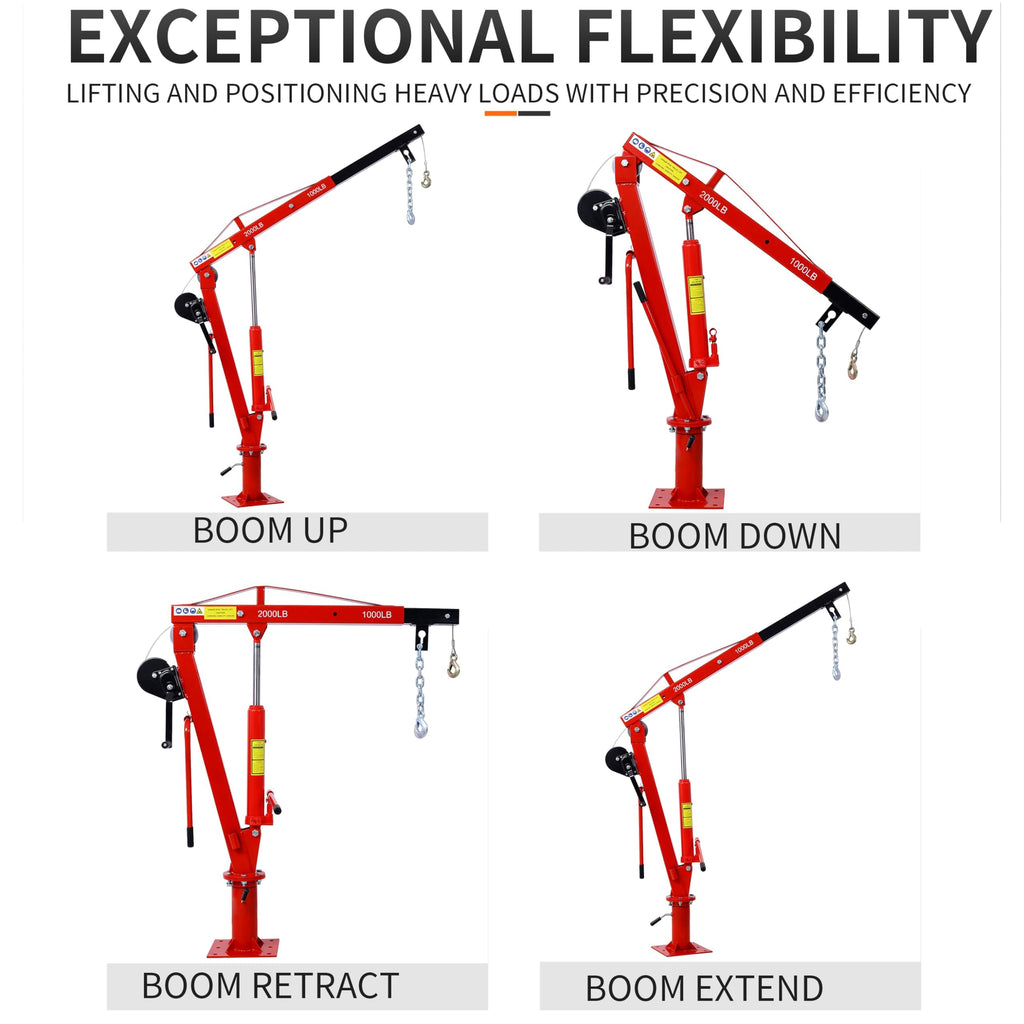2000 lbs Hydraulic Truck Bed Jib Crane C9679