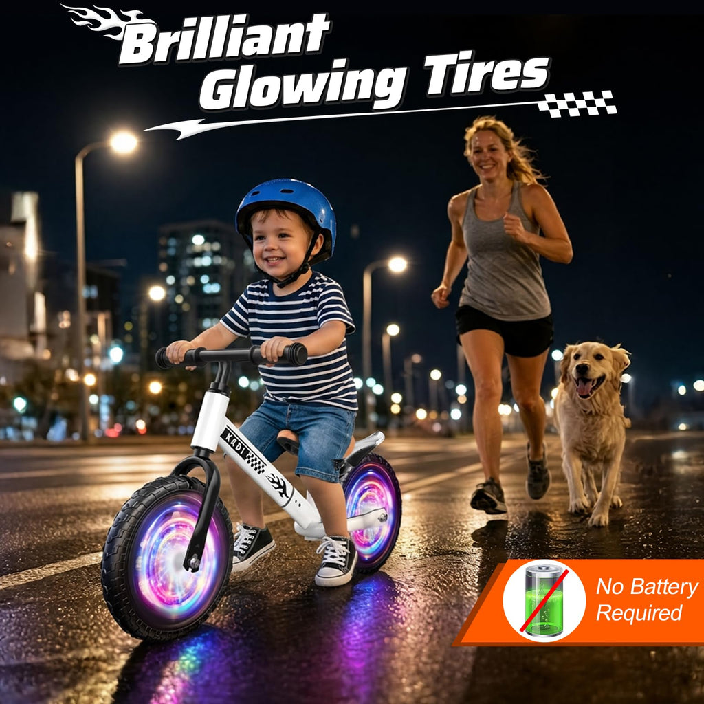 Adjustable Toddler Balance Bike with Fender and LED Tires Z64931