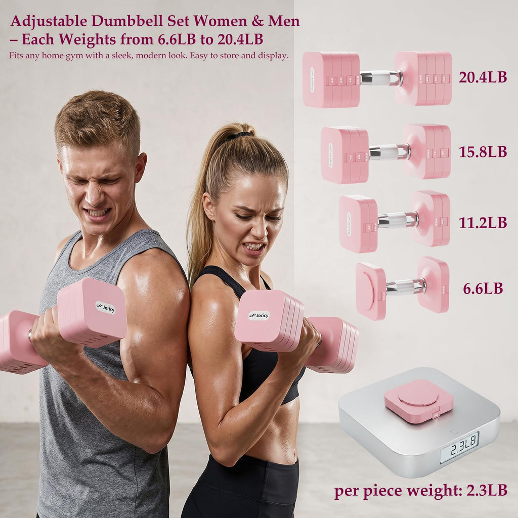 Adjustable Dumbbell Set 10LBS 20LBS 25LBS Set of 2 T6885