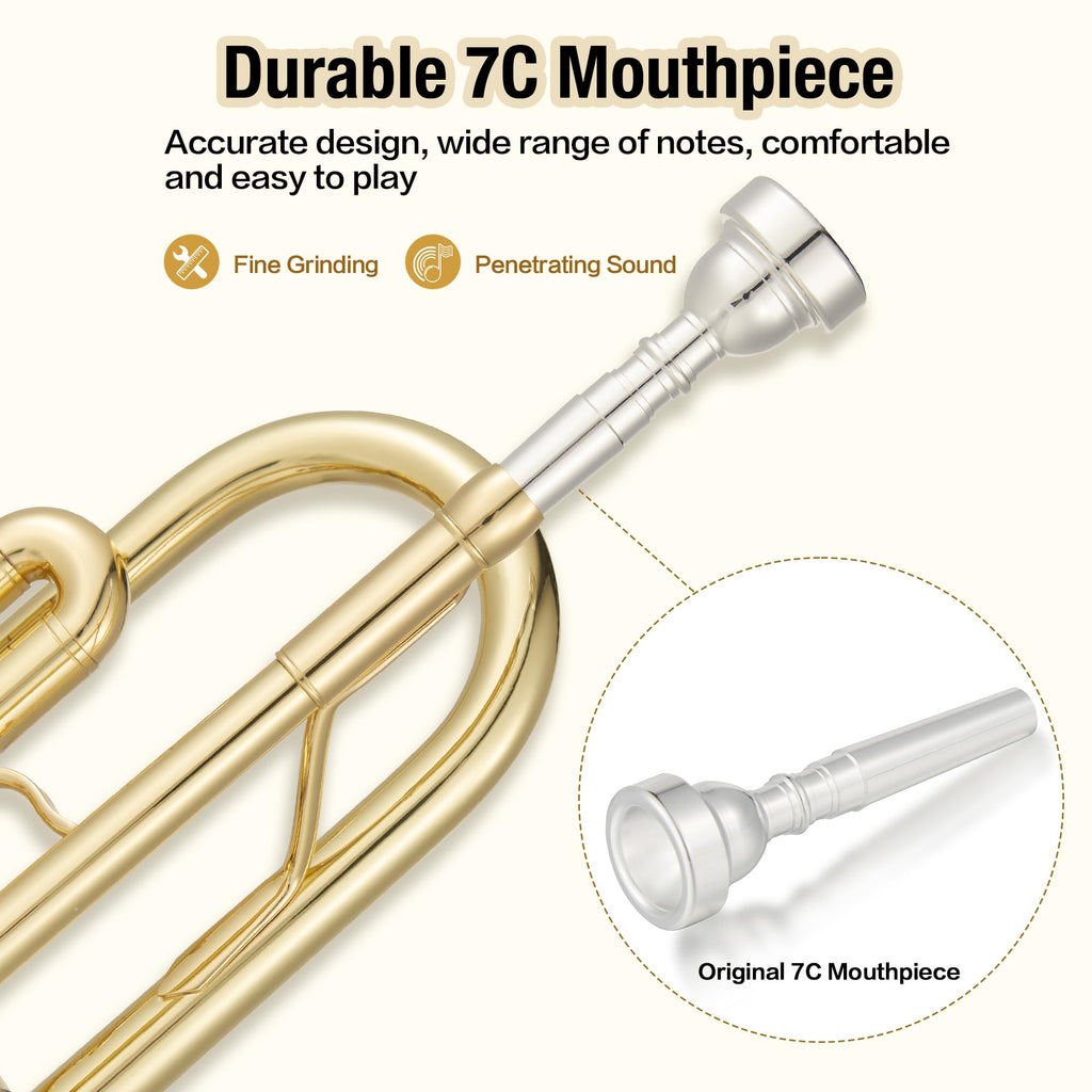 Bb Trumpet with Case Mouthpiece Gloves Cleaning Kit and Polish Cloth U929604