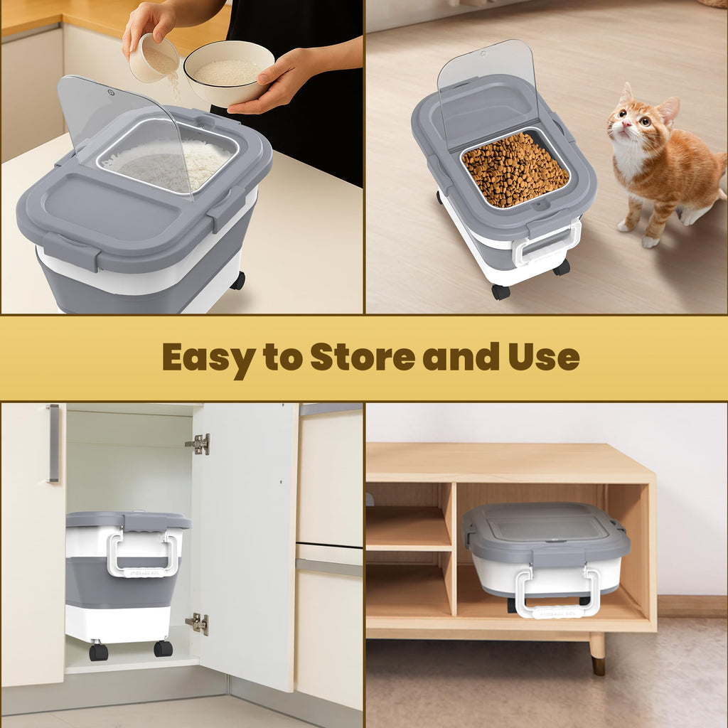 3 Pack Airtight Dog Food Storage Container with Bamboo Lids N640