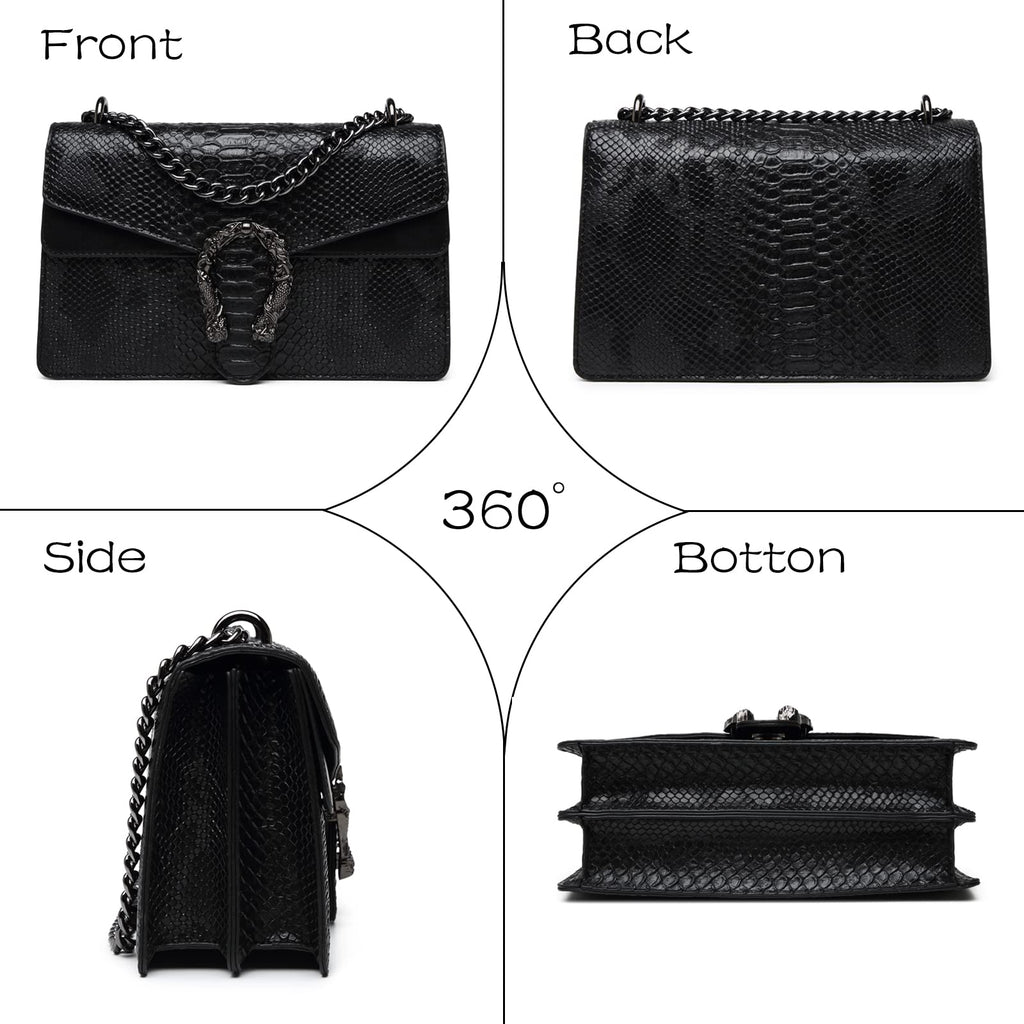 Snake Printed Leather Crossbody Bag R331