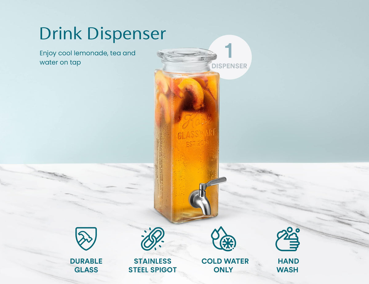 80 oz Glass Drink Dispenser with Spigot U214899