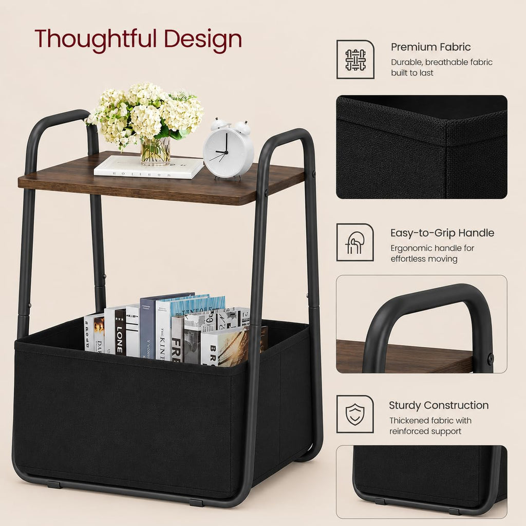 Small Storage Side Table with Metal Frame D37403
